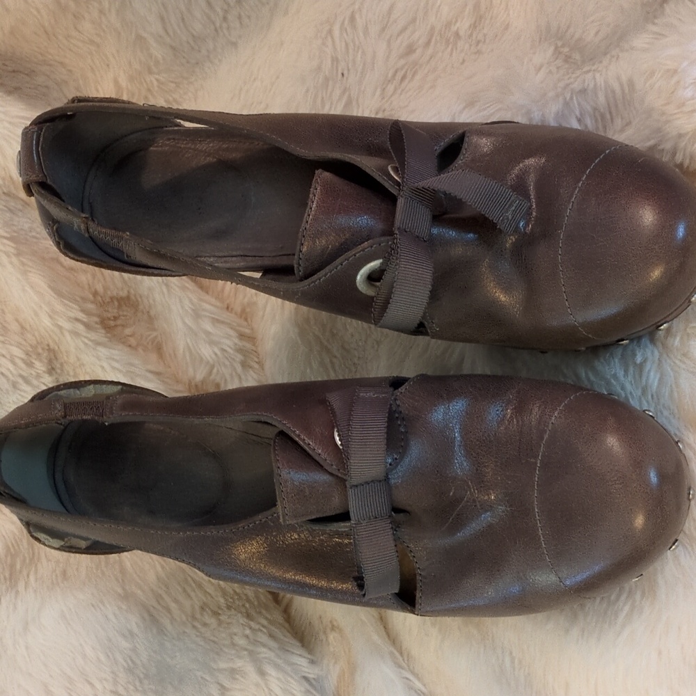 UGG Celestina Charcoal Leather Platform High Heels Clogs Studs